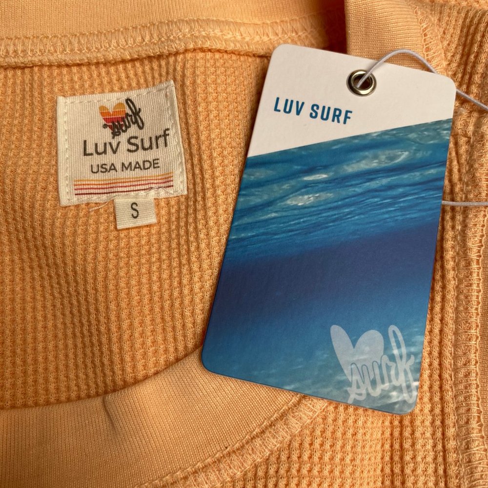 NWT Luv Surf Waffle Knit Crop Tank Peach XS to Large - Picture 10 of 12